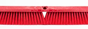 SPARTA 41891EC05 Omni Sweep Plastic Push Broom Head, Heavy Duty, Industrial Broom With Color Code System For Outdoor, Indoor, Garage, Concrete, Patio, Kitchen, Bathroom, 24 Inches, Red