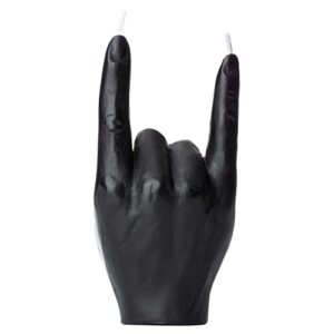 Gute Rock & Roll Hand Candle, Sign of The Horns Hand Gesture Candle, Gift for Music Lovers, Rockers, Bikers, Rock Lovers! - 15x10cm (Black)