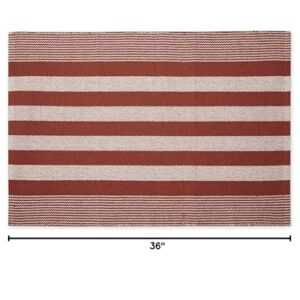 DII Woven Rag Rug Collection Recycled Yarn Cabana Stripe, 2x3', Cinnamon