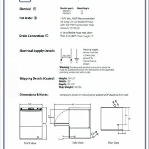 Cobalt 2700HT - High-Temp Undercounter Commercial Dishwasher/Glasswasher Built-in Booster, Built-in Detergent & Rinse Aid Pumps, 24 racks/hr, 208-230V