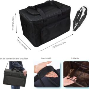 Art Supplies Organizer Bag Craft Tool Storage Tote Carrying Case Artist Travel Carrier Waterproof Paint Box Foldable For Drawing Painting Large Capacity black HHB-013 18.5*11.8*10.6inch(47*30*27cm)