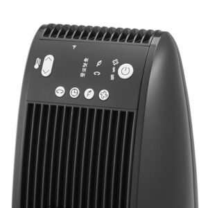 Amazon Basics Oscillating Tower Heater, With Digital Display, Remote Control, Timer, Over-Heat and Tip-Over Protection, Room Temperature Sensor, 2 Heat Settings, 1500W, Black, 8.6"D x 8.6"W x 23"H