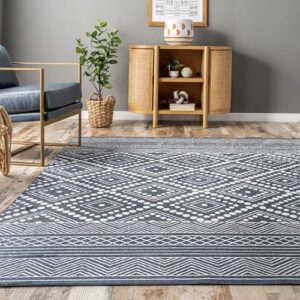 nuLOOM Phyllis Machine Washable Diamond Trellis Accent Rug, 3x5, Blue