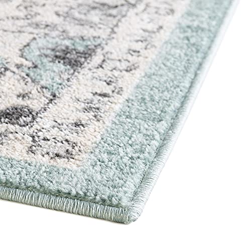 Rugs.com Parker Collection Rug – 3' X 5' Aqua Medium Rug Perfect for Living Rooms, Large Dining Rooms, Open Floorplans