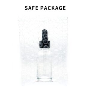 Poadool 3 Pack 1oz (30ml) Clear Dropper Bottles, Tincture Bottles with Dropper, Clear Glass Boston Round Bottle with Glass Eye Dropper, 1ml Stronger Suction.