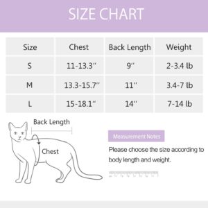 Heywean Cat Surgery Recovery Collar for Abdonminal Wounds Protection, Skin Diseases, E-Collar Alternative Cat Onesie Prevent Licking and Scratching, After Surgery Wear Pajama Suit