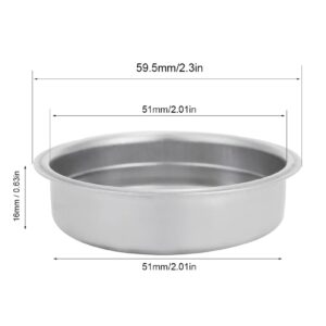 Stainless Steel Coffee Filter, 51mm Double Layer Pressurized Filter Basket Espresso Filter Basket for Portafilter Coffee Machine(Single Cup)