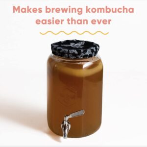 Craft A Brew - Kombucha Jar with Dispensing Valve - For Kombucha Fermentation - Includes Custom Cloth Cover- Proprietary Design