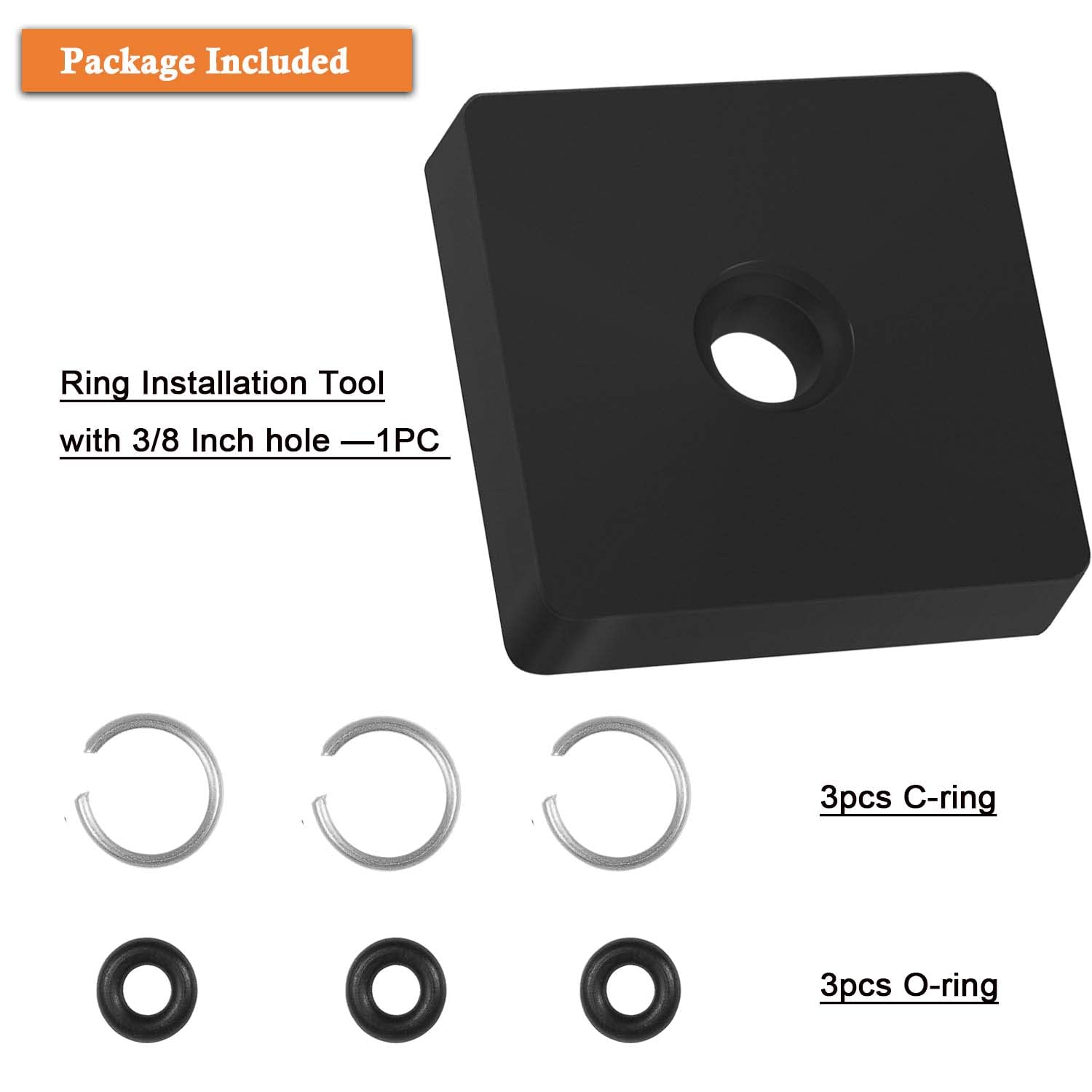 3/8 Inch Impact Socket Retaining/Retainer Ring Clip with O-ring & Installation Tool for Milwaukee Brushless Impact Wrench