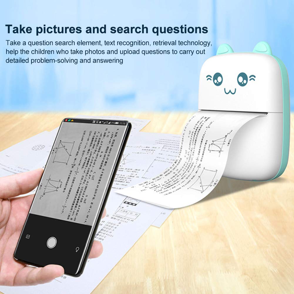 KASCLINO Mini Portable Bluetooth Thermal Printer, Wireless Pocket Label Printer Receipt Printer, for Printing Mobile Phone Pictures/Photos/Receipts/Notes/Lists/Label/Memo/QR Codes(Blue Printer)