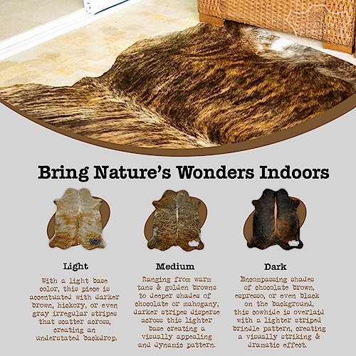 Appaloosa Cowhides Genuine Cowhide Rug - Natural Leather Hide Rugs for Living Room & Area Rug for Bedroom - Real Cowhide Rug for Rustic Home Decor - 6'x8' Dark Brindle Cow Hide Rug Collection