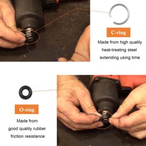 3/8 Inch Impact Socket Retaining/Retainer Ring Clip with O-ring & Installation Tool for Milwaukee Brushless Impact Wrench