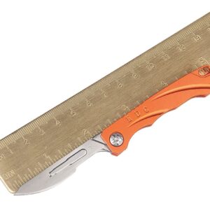 Tungyi Daily Pocket Folding Utility Knife with 10 Replaceable Quick Change Blades, Ultra Compact and Lightweight (Orange)