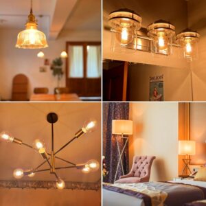 G25 LED Globe Light Bulbs, Antique Flexible Spiral LED Filament Light Bulb, Vintage LED Edison Bulb,4 Pack, Warm White 2500K,6W Equivalent to 60W, 600LM，Dimmable with 80+ CRI，E26 Base, Amber Glass