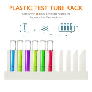 iplusmile 66 Place Test Tube Rack Pillar Test Tube Holder Labs Scientific Experiments Experimental Tools, 12-15mm