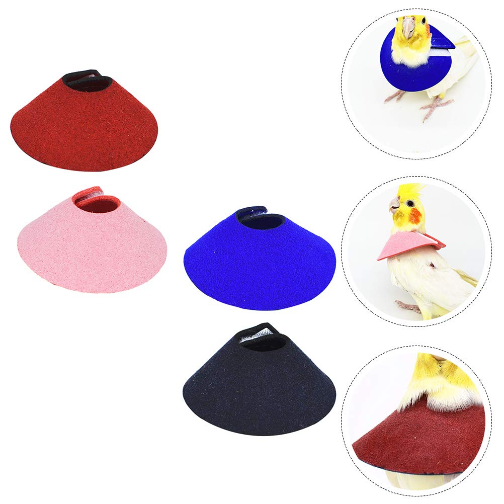 4pcs Bird Neck Collar Pet Recovery Neck Collar Bird Supplies Collar Parrot Neck Elizabeth Circle Pet Neck Collar Bird Collar Dog Neck Cone Korean Velvet Fur Collar Soft Collar