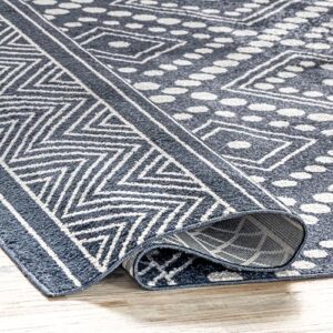 nuLOOM Phyllis Machine Washable Diamond Trellis Accent Rug, 3x5, Blue