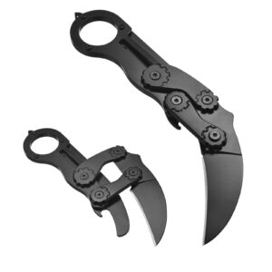 folding morphing knife, retractable knife, pocket knife outdoor fishing knife jungle hunting knife camping survival working claw knife, edc multi-function tool, with bottle opener and glass breaker