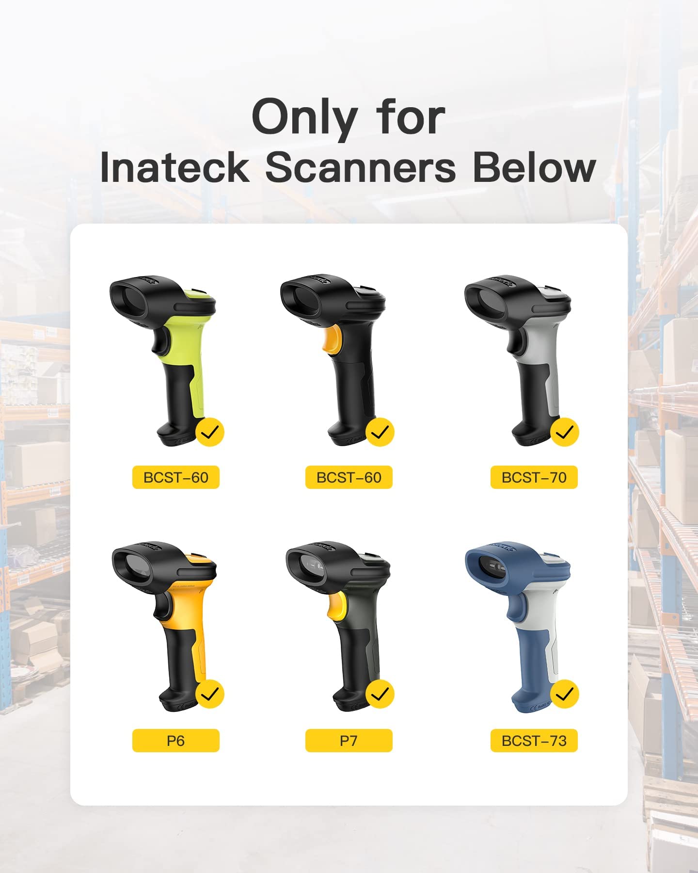 Inateck Bluetooth Barcode Scanner with Charging Base, 2D Wireless, Bundle Product, BCST-73 and BS04001