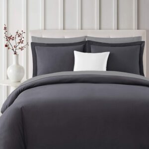 mellanni bed sheet set + flannel duvet cover set bundle&save - bundle includes: 4pcs bed sheet set and 3pcs 100% organic cotton flannel duvet cover set (queen, gray)