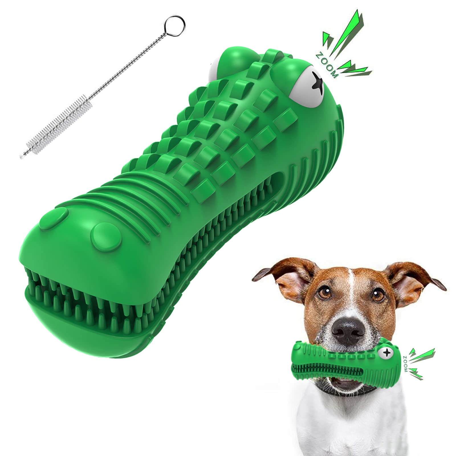 Hkrhsy Dog Toys for Aggressive Chewers, Toothbrush for Old or Young Pet, Dog Chew Toys Made with Toughest Natural Rubber,Durable Squeaky Dog Toys