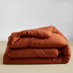 Cottonight Burnt Orange Comforter Set Full Rust Caramel Bedding Comforter Set Modern Soft Reddish Orange Blanket Quilts Solid Terracotta Caramel Orange Comforter Set for Full Bed