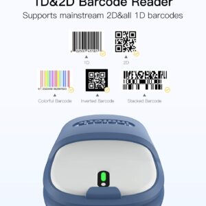 Inateck Bluetooth Barcode Scanner with Charging Base, 2D Wireless, Bundle Product, BCST-73 and BS04001