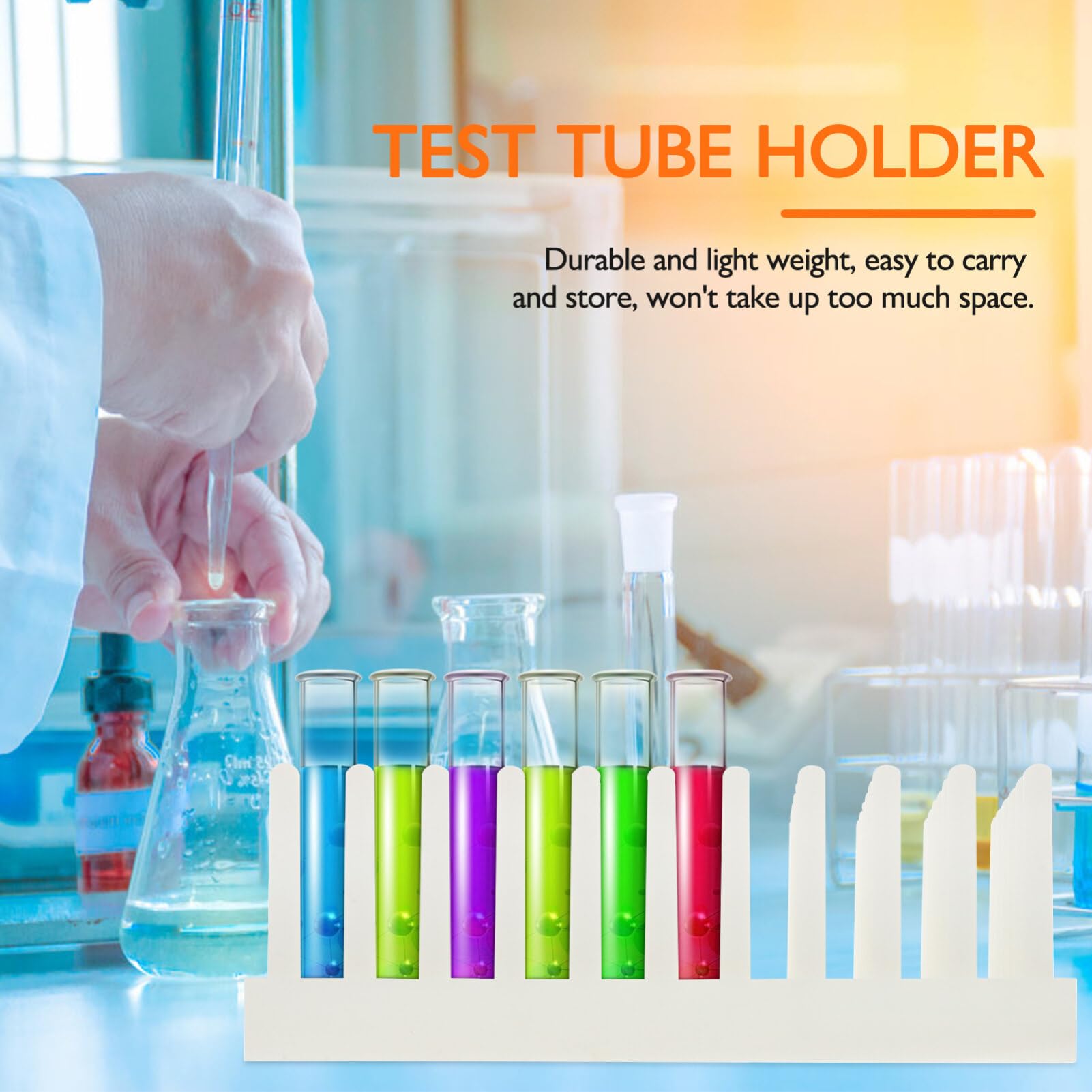 iplusmile 66 Place Test Tube Rack Pillar Test Tube Holder Labs Scientific Experiments Experimental Tools, 12-15mm