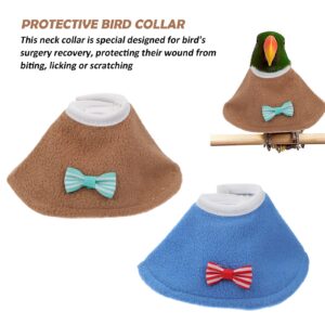 2 Pcs Collar Puppy Cone Bird Safety Neck Cover Bird Neck Brace Bird Neck Cone Bird Neck Protector Parrot Recovery Cone Parakeet Bird Neckbands Pet Felt Cloth