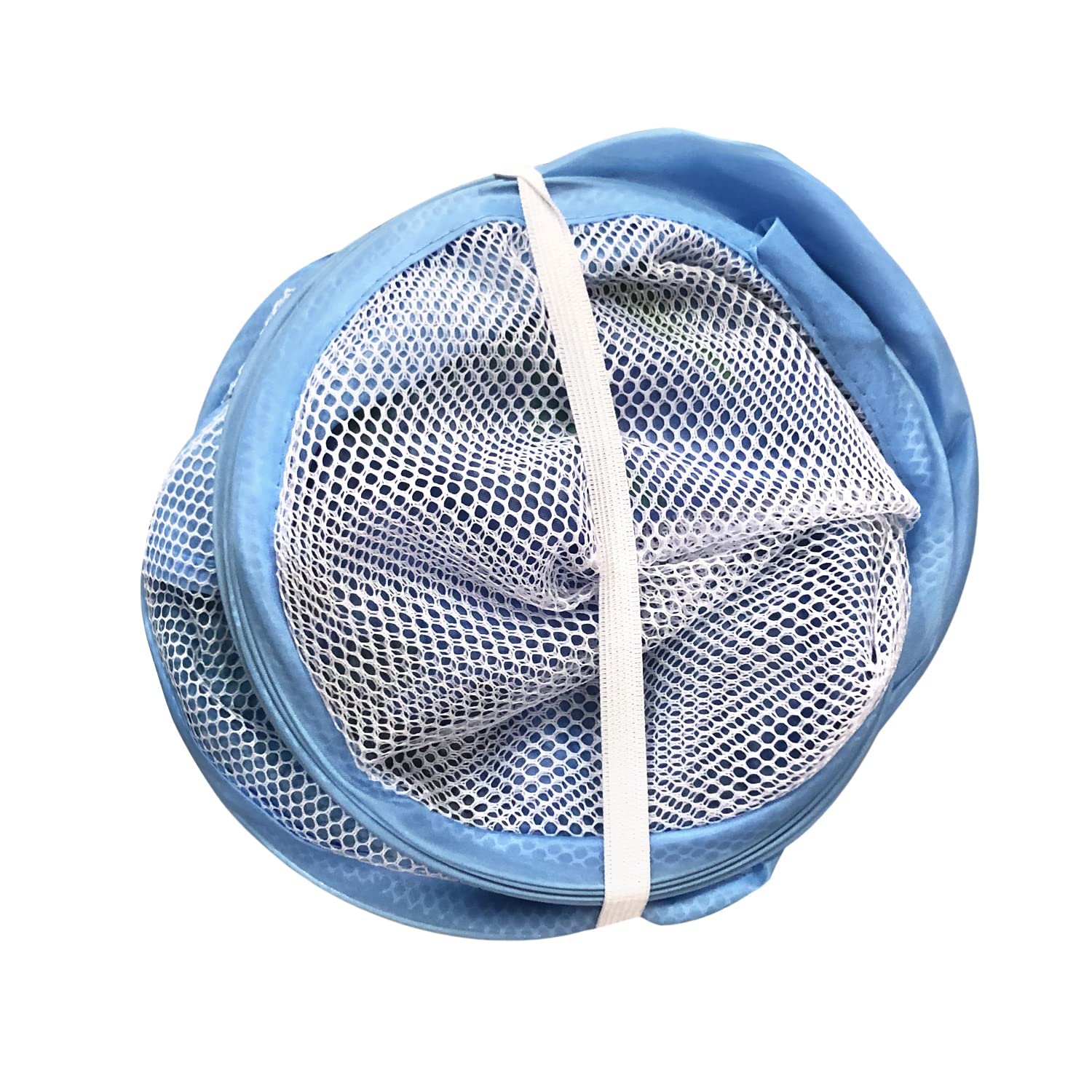 WEI LONG Mesh Popup Hamper-Foldable Lightweight Basket for Washing-Durable Clothing Storage for Kids Room,Students College Dorm,Home,Travel & Camping-Pop-up Clothes Hamper (Peacock Blue Dolphin)