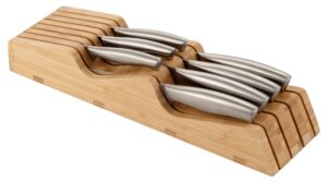 ozeri 8-piece stainless steel knife set, with japanese stainless steel slotted blades,silver