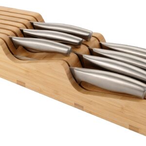 Ozeri 8-Piece Stainless Steel Knife Set, with Japanese Stainless Steel Slotted Blades,Silver