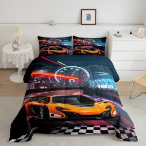 feelyou boys race car twin size bedding set kids racing car comforter extreme sports comforter set for teens cool car comforter car room decor car sports quilt set 1 comforter set with 1 pillowcase