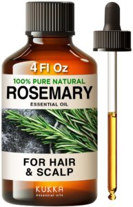 kukka rosemary oil for hair - 100% natural rosemary hair oil - rosemary essential oils for skin, diffuser & aromatherapy - soap making & diy (4 fl oz).