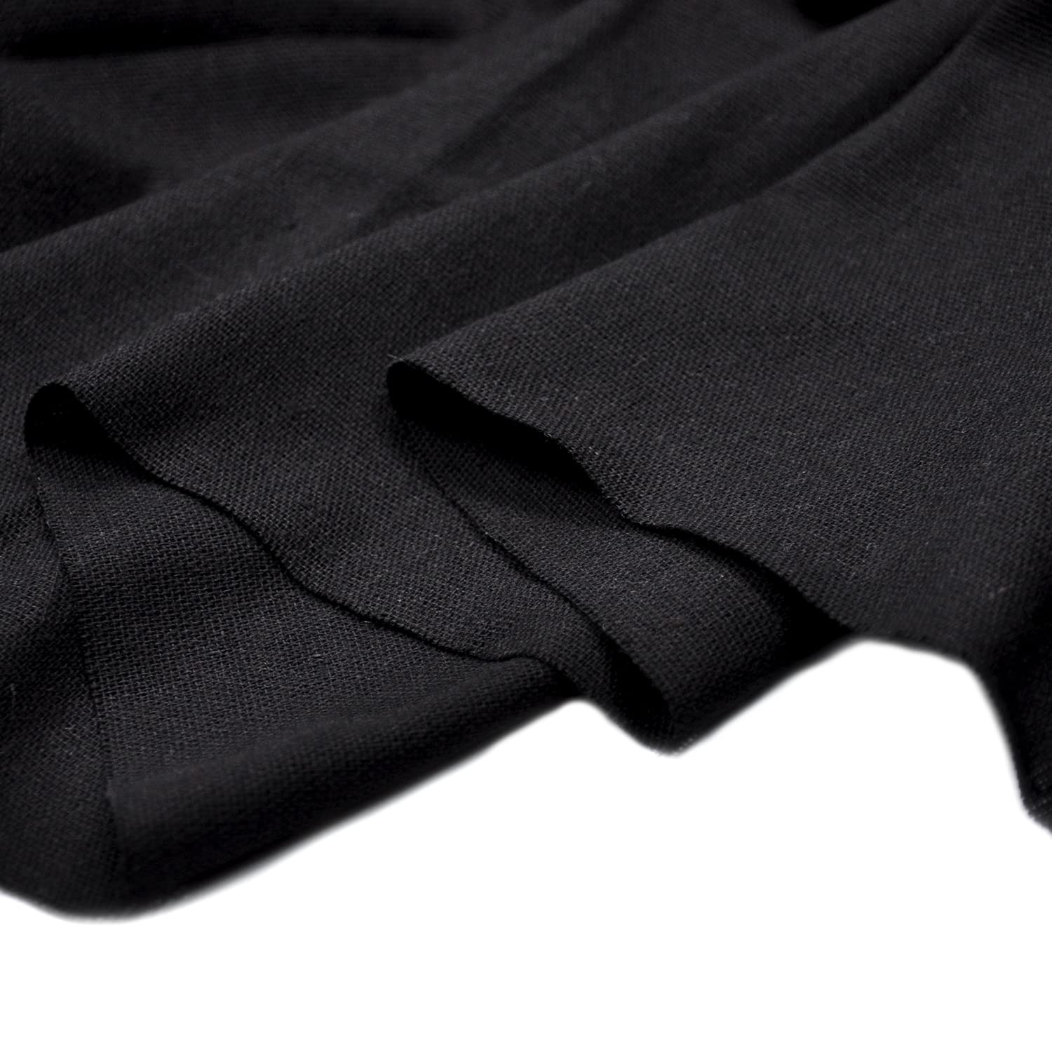 Linen Pre-Cut Qilting Fabric by The Yard Entelare(Black,2yds)