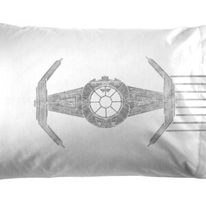 Jay Franco Star Wars Falcon Schematics Queen Size Sheet Set - 4 Piece Set Super Soft and Cozy Kid’s Bedding - Fade Resistant Microfiber Sheets