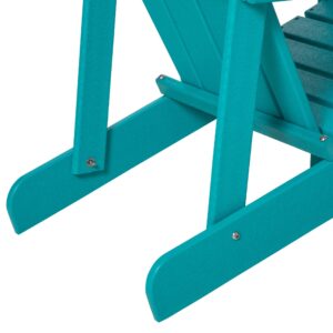 Outsunny Adirondack Chair, HDPE Fire Pit Chair, Weather Resistant Outdoor Chair for Patio, Garden, Backyard, Lawn, Turquoise