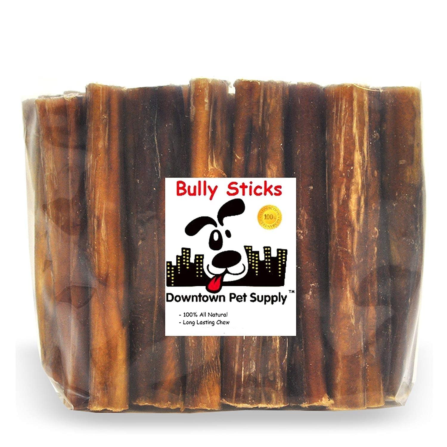 Downtown Pet Supply - Bully Sticks for Dogs - Dog Dental Treats & Rawhide-Free Dog Chews - Dog Treats with Protein, Vitamins & Minerals- Natural Beef Sticks - 4-5 in - 10 lbs