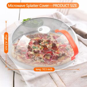 Microwave Cover for Food Splatter, BPA Free, Microwave Plate Cover Guard Lid with Handle, Food Cover Steam Vents Keeps Microwave Oven Clean-2 Pack