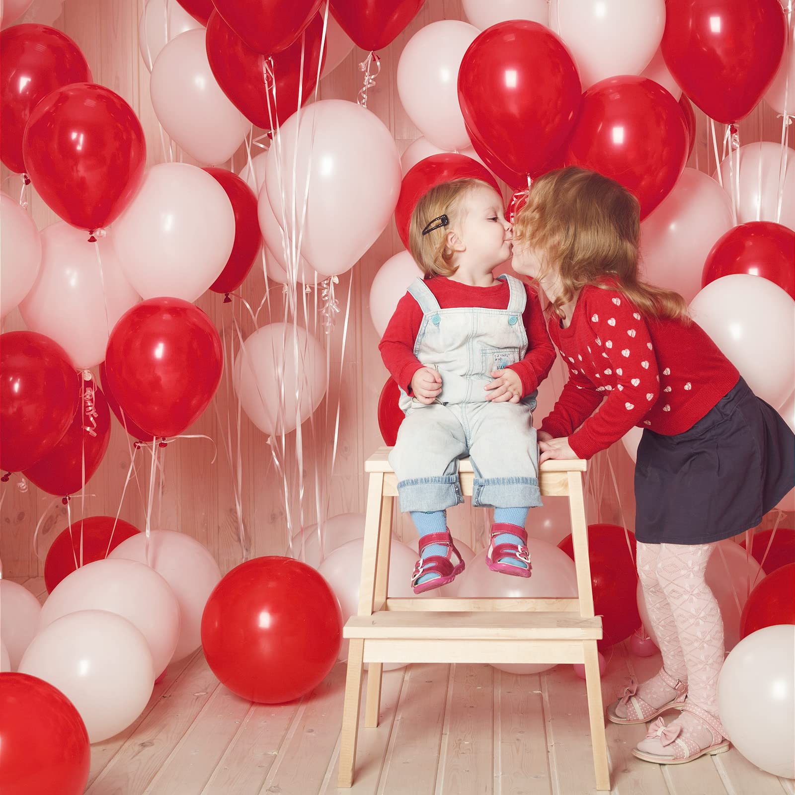 FOTIOMRG 100 Pack Red Balloons 12 inch, Red Latex Balloons for Valentines Day Birthday Wedding Party Decorations (with Red Ribbon)