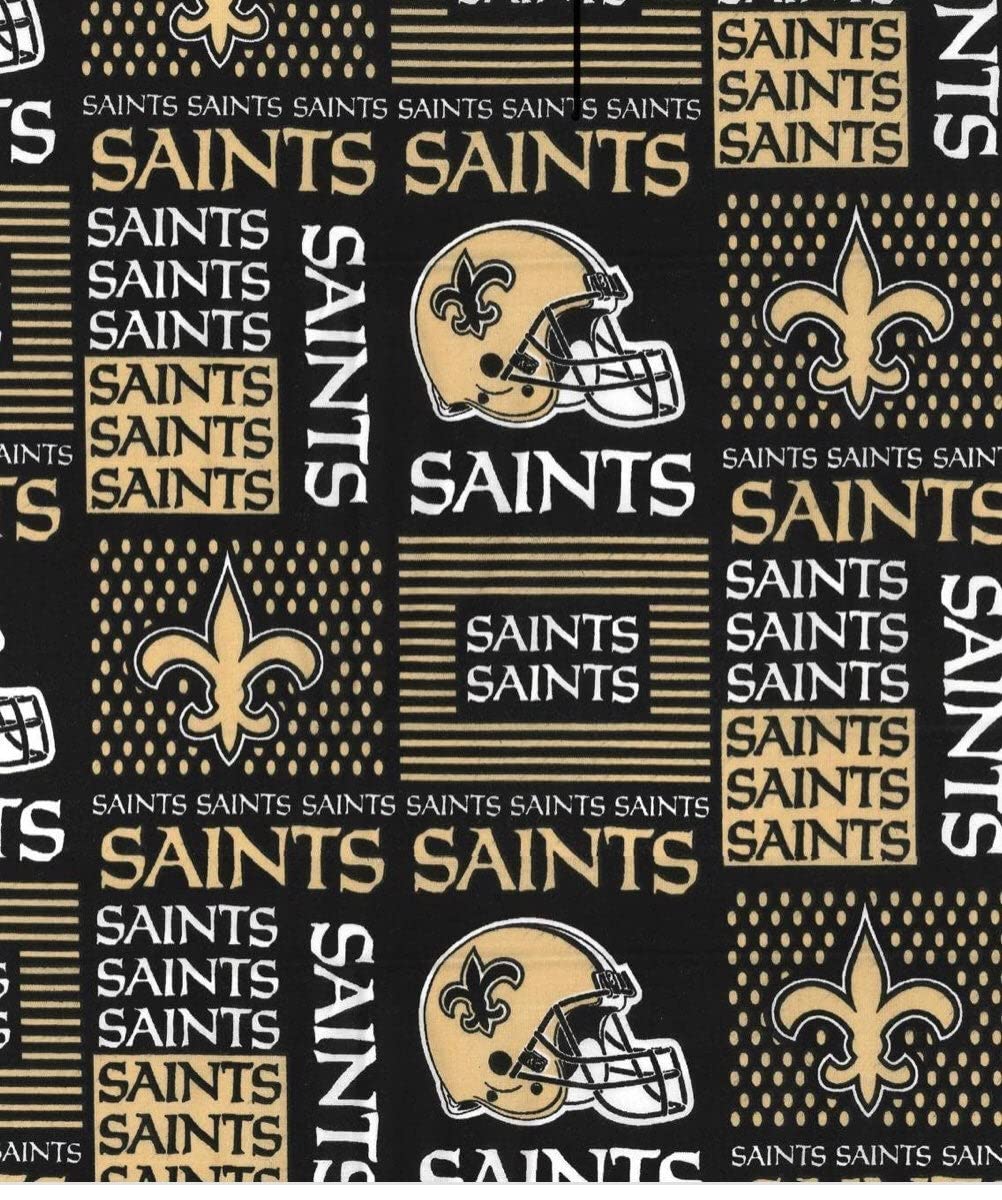 60" Wide Fabric Traditions New Orleans Football Team Blocks