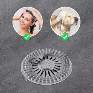 Hair Catcher Durable Silicone Hair Stopper Shower Drain Covers Easy to Install and Clean Suit for Bathroom Bathtub and Kitchen 5 Pack