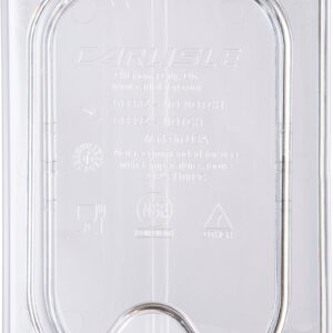 Carlisle FoodService Products Storplus Ez Access 1/9 Size Hinged Universal Food Pan Lid with Notch for Catering, Buffets, Restaurants, Polycarbonate, Clear, (Pack of 6)