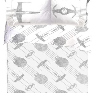 Jay Franco Star Wars Falcon Schematics Queen Size Sheet Set - 4 Piece Set Super Soft and Cozy Kid’s Bedding - Fade Resistant Microfiber Sheets