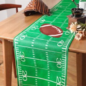 Tegeme 2 Pieces Thanksgiving Football Fall Leaves Table Runner Seasonal Autumn Harvest Kitchen Dining Table Decor Football Table Runner for Home Football Party Decoration, 14 x 72 Inch (Party)