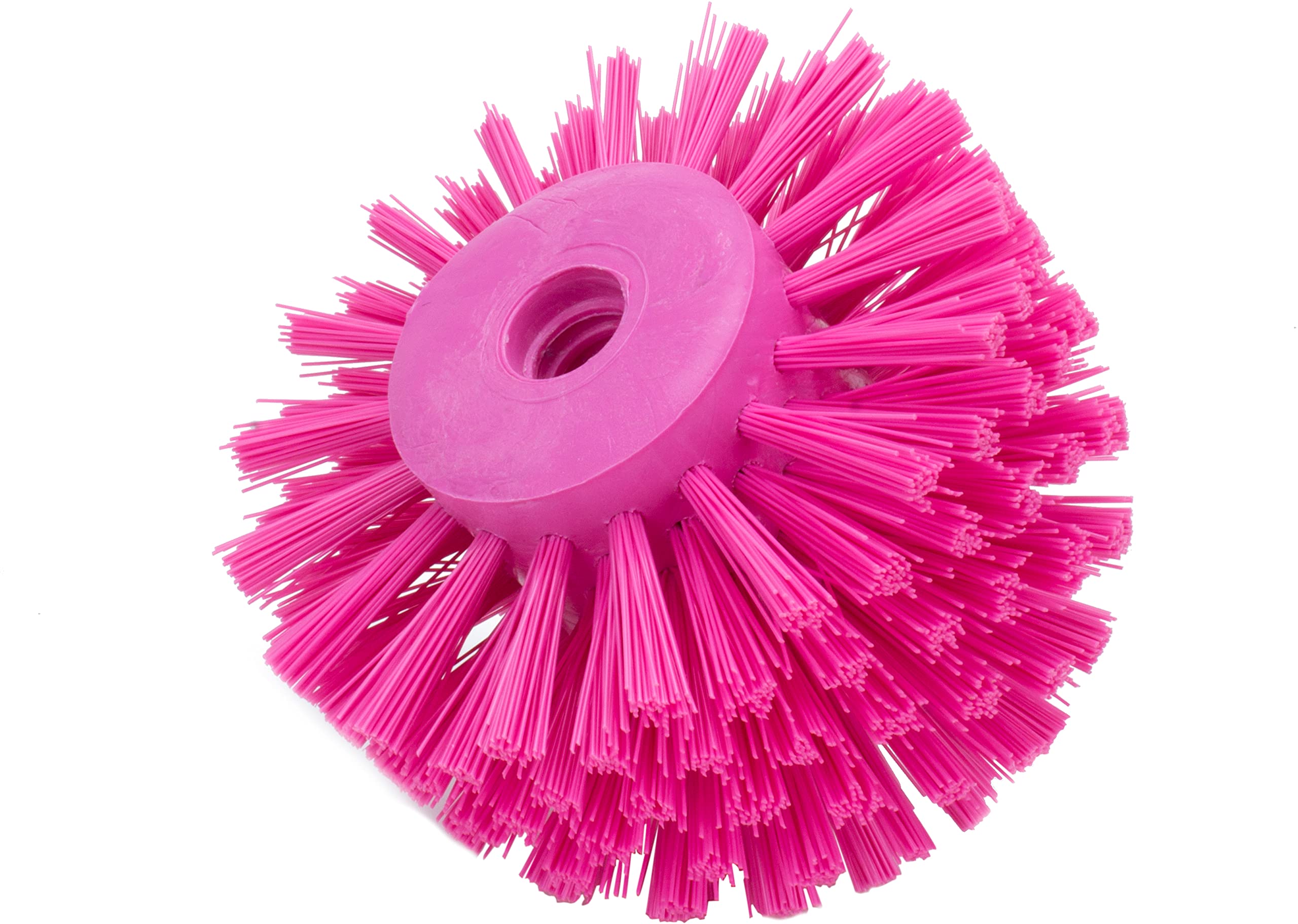 SPARTA Industrial Tank Brush Head Pipe Brush Head, Drain Brush with 3/4" Thread Hole (Handle Not Included) for Commercial Use, Plastic, 5 x 3.9 Inches, Pink, (Pack of 2)