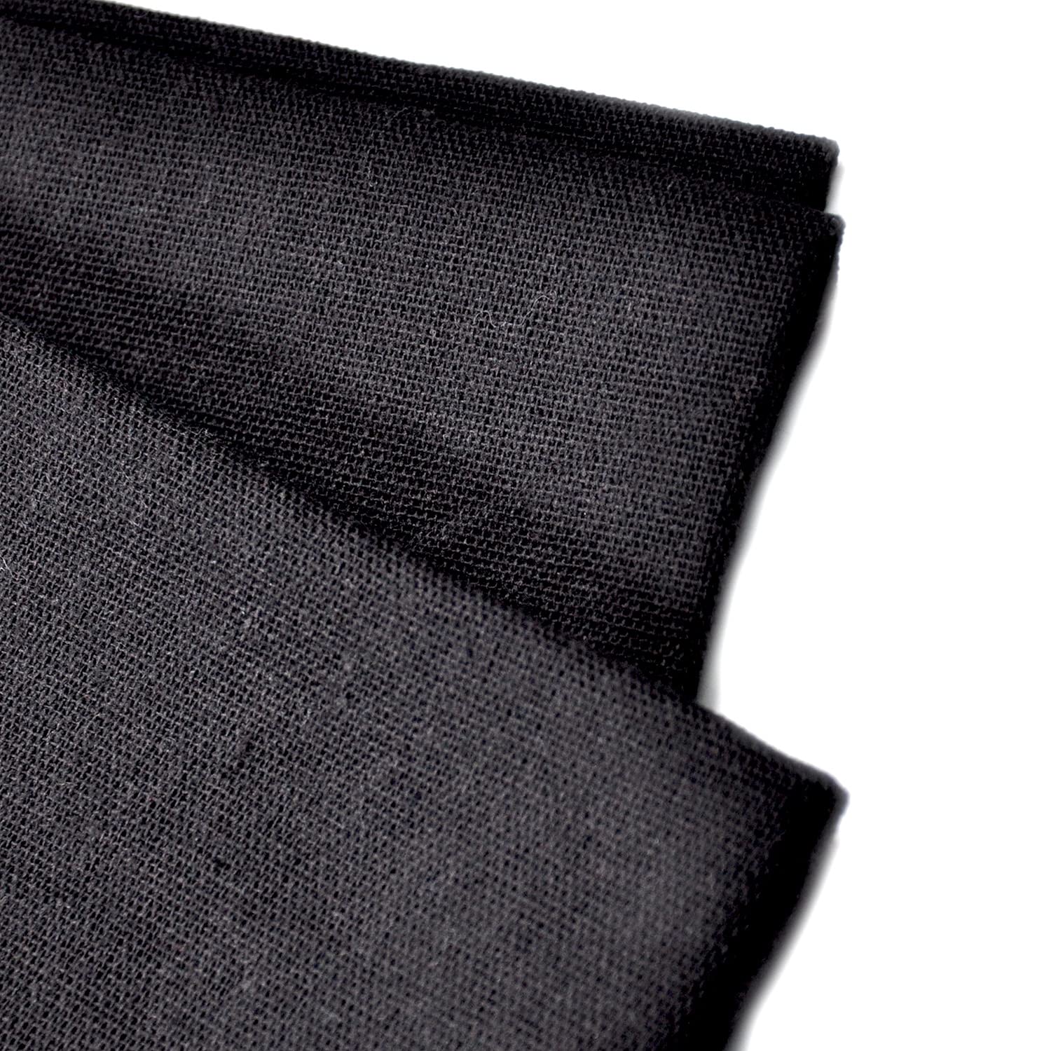 Linen Pre-Cut Qilting Fabric by The Yard Entelare(Black,2yds)