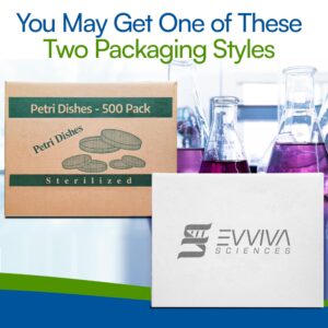 Evviva Sciences Petri Dish 500 Pack – 500 Petri Dishes – 100 X 15mm – Premium Performance – 3 Vents to Reduce Condensation – for Lab Research, Education, & More - W/5 Evviva Transfer Pipettes