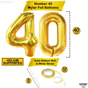 KatchOn, Gold 40 Balloon Numbers - Big, 40 Inch | Gold 40th Birthday Decorations for Men | Gold 40th balloons, 40th Birthday Balloons for 40th Birthday | Happy 40th Birthday Decorations for Women Gold