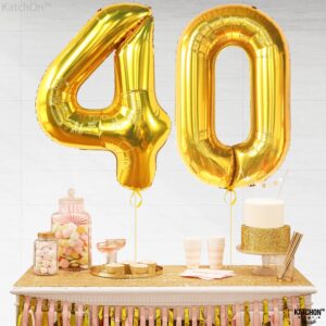 KatchOn, Gold 40 Balloon Numbers - Big, 40 Inch | Gold 40th Birthday Decorations for Men | Gold 40th balloons, 40th Birthday Balloons for 40th Birthday | Happy 40th Birthday Decorations for Women Gold